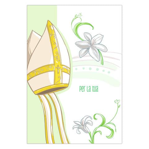 Biglietti augurali Santa Cresima Biembi 12x18 cm conf. da 6 pezzi assortiti - con portasoldi - BXBDKTC03